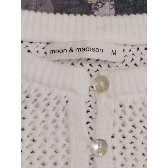Moon & Madison Skirt Top Outfit Set Open Knit Crochet Cotton White Women Medium - Picture 13 of 14